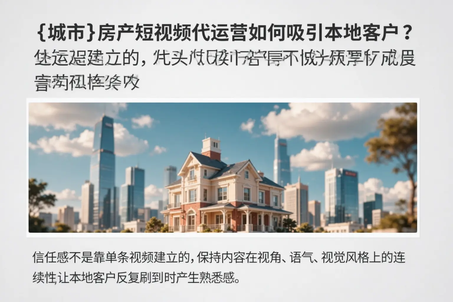 华亭房产短视频代运营如何吸引本地客户?
